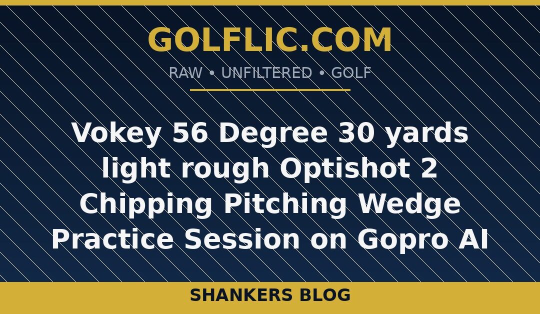 Vokey 56 Degree 30 yards light rough Optishot 2 Chipping Pitching Wedge Practice Session on Gopro AI