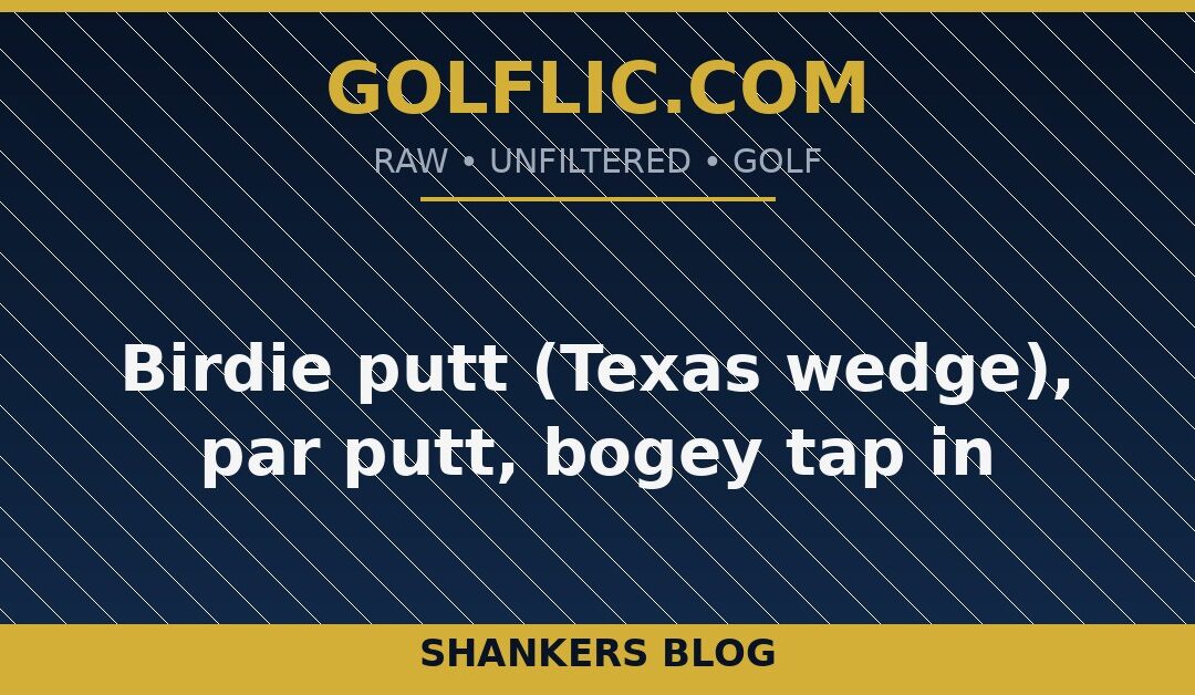 Birdie putt (Texas wedge), par putt, bogey tap in